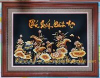 Tranh thêu-Hoa sen vàng -T224A