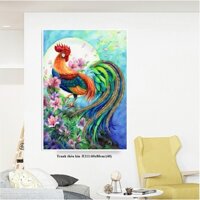 TRANH THÊU KÍN CHÚ GÀ TRỐNG 60X80CM E211