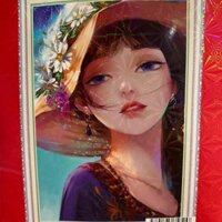 Tranh thêu kín cô gái đẹp 82367 (50x70cm)