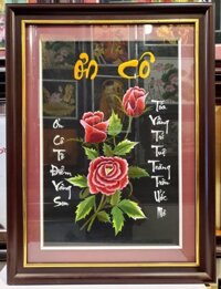 TRANH THÊU NGHỆ THUẬT THƯ PHÁP - TRI ÂN THẦY CÔ  - Ơn cô -02