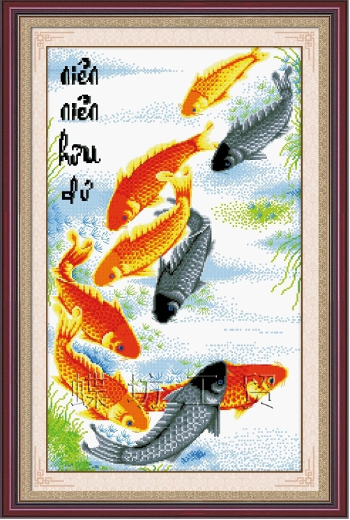 Tranh thêu niên niên hữu dư DLH-222425