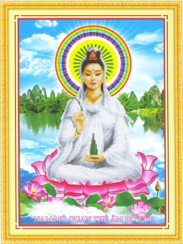 Tranh thêu Phật bà quan âm - DLH-222908