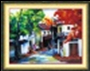 Tranh thêu phố cổ làng quê - DLH-222285