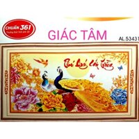 Tranh thêu PHÚ QUÝ CÁT TƯỜNG - 76x43cm - AL.53431 AL53431 - CÔNG KHỔNG TƯỚC HOA MAI MẪU ĐƠN CHIM BƯỚM CHỮ - chưa thêu