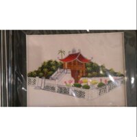 Tranh thêu tay Chùa một cột 25x35