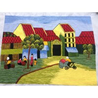 Tranh thêu tay Phố Cổ màu 30 x 40cm PC001