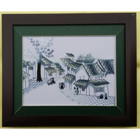 TRANH THÊU TAY - PHONG CẢNH HÀ NỘI -THÁP RÙA HỒ GƯƠM - CHÙA 1 CỘT -PHỐ CỔ - P1307