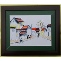 TRANH THÊU TAY - PHONG CẢNH HÀ NỘI -THÁP RÙA HỒ GƯƠM - CHÙA 1 CỘT -PHỐ CỔ - P1309