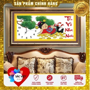 Tranh thêu tiền vô như nước DLH-222877