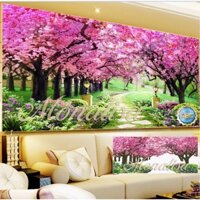 Tranh Thêu~Tranh Đính Đá Con Đường Tình Yêu-Rừng Cây Tím Lv3005,Lv3006,Lv3071,FJ0759,Y8002