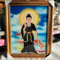 Tranh Thờ Mẹ Diêu Trì Địa Mẫu khung gỗ (28× 35 cm)