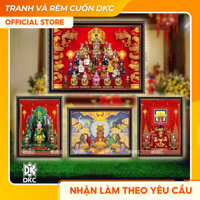 Tranh Thờ Tam Tứ Phủ Đóng Khung Phục Vụ Thờ Cúng, Nhiều Mẫu Mã Thiết Kế, Làm Theo Yêu Cầu