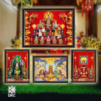 Tranh Thờ Tam Tứ Phủ Đóng Khung Phục Vụ Thờ Cúng, Nhiều Mẫu Mã Thiết Kế, Làm Theo Yêu Cầu