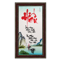 Tranh thư pháp Chữ Hiếu 38 x 68 cm Thế Giới Tranh Đẹp