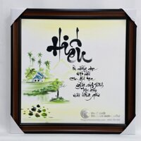 Tranh Thư Pháp Chữ Hiếu Công Cha Nghĩa Mẹ