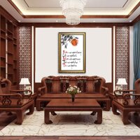 Tranh thư pháp chữ "Nhân, Lễ, Nghĩa, Trí Tín" W1269| Tranh phong cách thư pháp vẽ tay Size 30 x 45