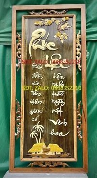 tranh thư pháp gỗ cẩm thị