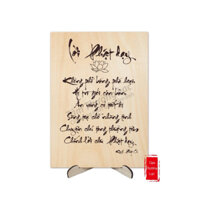 Tranh Thư Pháp Gỗ Lời Phật Dạy kt 30x40cm Trích Kinh Pháp Cú, Tranh treo tường để bàn hỗ trợ tu tập Decor Phật Giáo