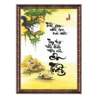 Tranh Thư Pháp NHỚ ƠN THẦY CÔ TP41X56-7 41 x 56 cm Thế Giới Tranh Đẹp