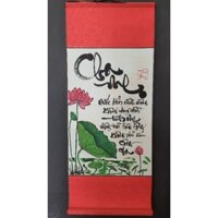 Tranh thư pháp, thư pháp Cha Mẹ, thư pháp chữ Nhẫn, kích thước 30x80