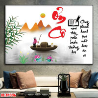 Tranh Thư Pháp Tri Ân Thầy Cô - Tranh treo tường chất liệu tráng gương viền vàng cao cấp- Trang trí Decor phòng