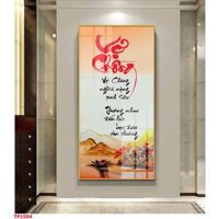 Tranh Thư Pháp Vợ Chồng - Tranh treo tường chất liệu tráng gương viền vàng cao cấp- Trang trí Decor phòng