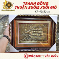 Tranh Thuận Buồm Xuôi Gió Mini Kích Thước 42x32cm Bằng Đồng Treo Tường Đồ Đồng Đại Bái
