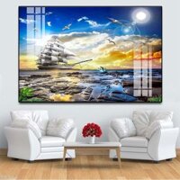 Tranh thuận buồm xuôi gió, tranh thuyền buồm treo tường tráng gương