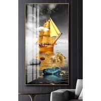 Tranh thuyền buồm nghệ thuật chất liệu bóng kiếng nhiều kích thước BK_0309