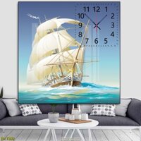 Tranh Thuyền Buồm Trên Biển Phong Thủy Thuận Lợi Cho Công Việc Gia Chủ