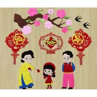 tranh tiểu cảnh tết ,trang trí tết(góc tết) bằng nỉ