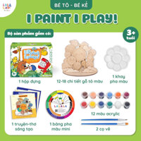 Tranh tô màu gỗ kèm bút màu và truyện kể Lalala baby Paint Play Bé tô bé kể