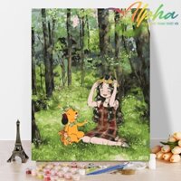 Tranh tô màu số hóa Alpha - Tranh Nàng thơ N079