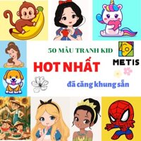 Tranh tô màu số hóa cho bé dễ tô, màu tươi sáng, đã căng khung sẵn 30x30cm Metis