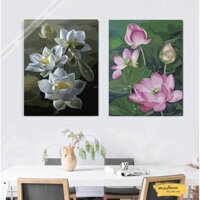 Tranh tô màu số hóa Madoca có khung 40x50cm mẫu kết hợp T2046 và T2047