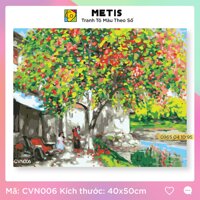 Tranh tô màu số hoá METIS Tranh phong cảnh nét xưa Việt Nam Mùa Thu CVN006