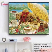 Tranh tô màu số hóa phong cảnh dã ngoại SV4456 40*50 căng khung