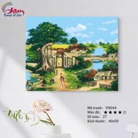 Tranh tô màu số hoá Phong cảnh làng quê Việt Nam VN044