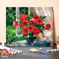 Tranh tô màu số hóa Rainbow Hoa hồng H011
