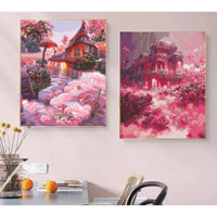 Tranh tô màu theo số Cõi Tiên Cảnh ( 40x50cm đã căng khung sẵn)