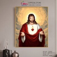 Tranh tô màu theo số Công giáo Chúa Jesus GAM đã căng khung 40x50cm TN4085