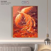 Tranh tô màu theo số phượng hoàng lửa COCI tự tô theo số hóa có kèm khung mã DVC4043