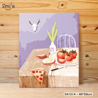 Tranh tô màu theo số Smile FMFP chính hãng ẩm thực cà chua S41314 40x50cm