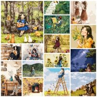 Tranh Tô Màu Theo Số, Tổng Hợp Tranh Số Hóa Cô Gái, Phong Cảnh
