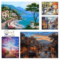 TRANH TÔ MÀU THEO SỐ - TỔNG HỢP TRANH PHONG CẢNH - KT 40*50cm - NgocTuART