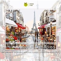 Tranh tô màu theo số, tranh số hóa, tranh tô màu số hóa Paris 02