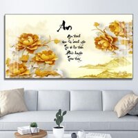 Tranh tráng gương 5D in UV 100% Tranh chữ thư pháp "Phúc Lộc Hiếu Tâm An'' Siêu đẹp