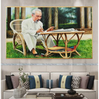 Tranh Tráng Gương "BÁC HỒ - BÁC GIÁP" In UV 5D Cao Cấp