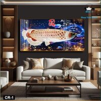 Tranh Tráng Gương Cá Rồng Phong Thủy Giàu Sang Phú Quý