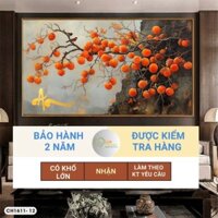 Tranh tráng gương Cành Hồng Trĩu Quả Decor Phòng Khách - Tranh Treo Tường có kèm khung nhựa composite sang trọng.